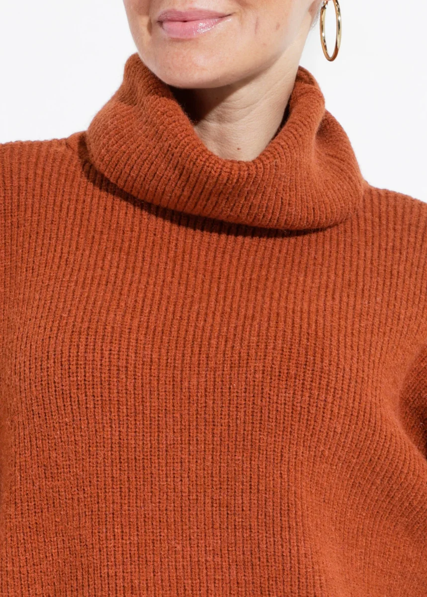 Suéter de punto con cuello alto suave E1537 - Imagen 3
