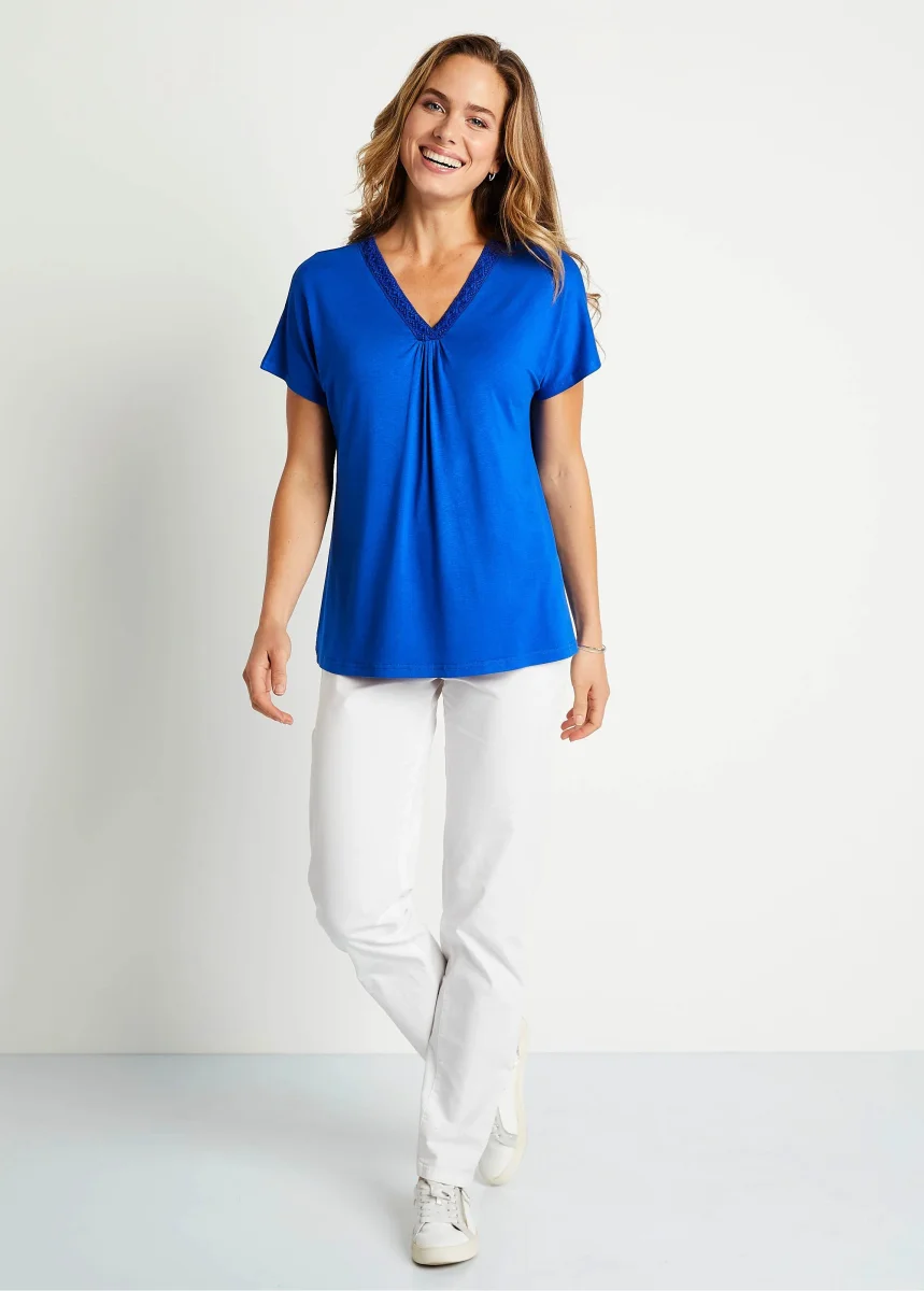Camiseta larga evasé de encaje E7534 - Imagen 5